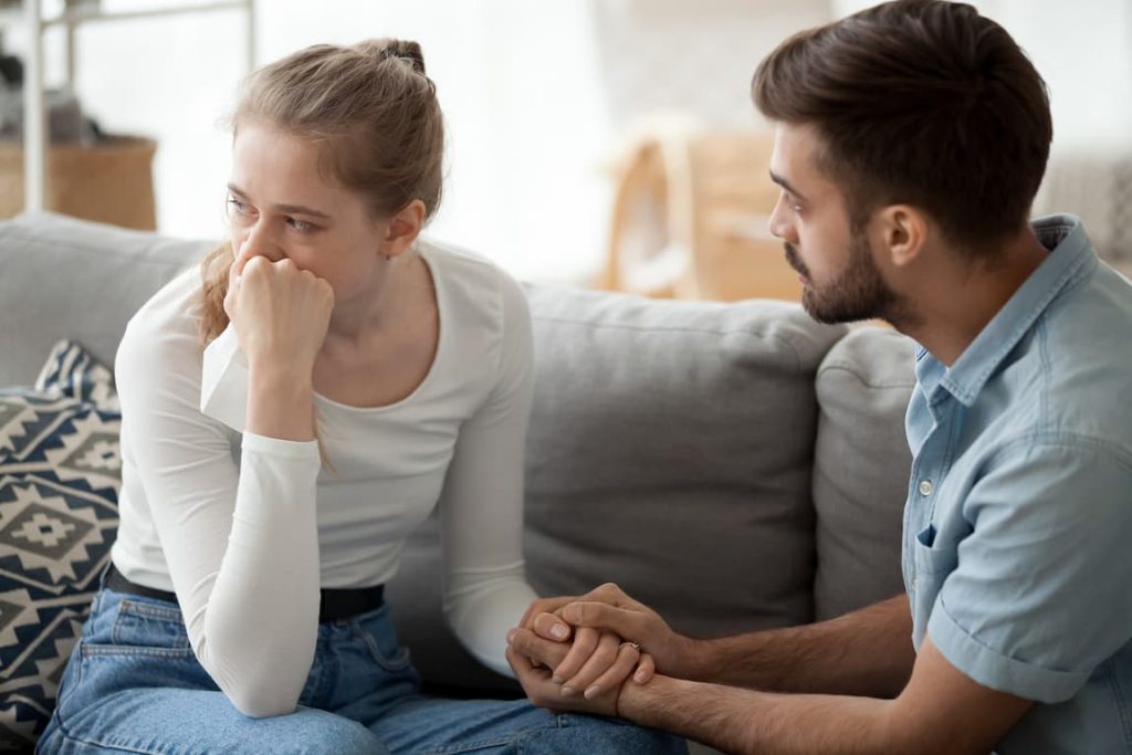 A sad couple dealing with infertility and considering the services of one of our endocrinology specialists in Idaho Falls or Pocatello.