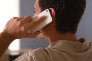 Patient on the phone who is involved in a clinical study as part of our endocrine specialty and diabetes doctor care in Idaho Falls and Pocatello.