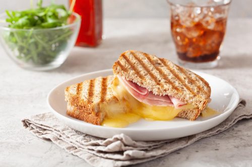 Grilled ham, cheese, and pineapple sandwiches