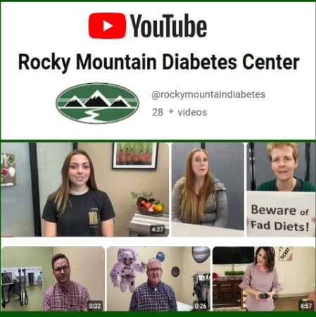 YouTube Channel banner with diabetes related videos with link