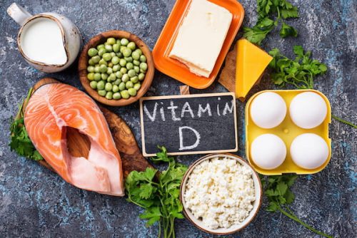 Photo illustration of foods rich in vitamin D to help our patients with vitamin D deficiency and needing to see an endocrinology specialist in Idaho Falls or Pocatello.
