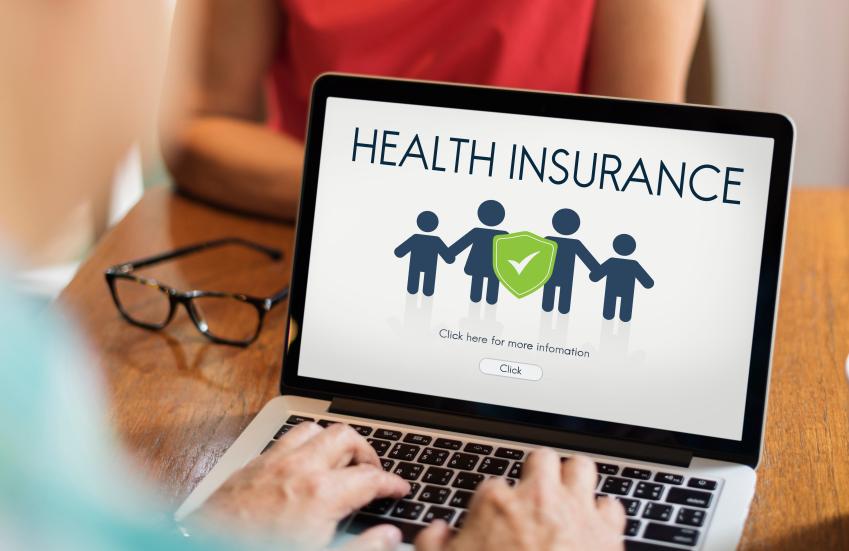 Computer with health insurance screen for pre-authorization.