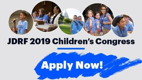 Group of children associated with the JDRF organization.