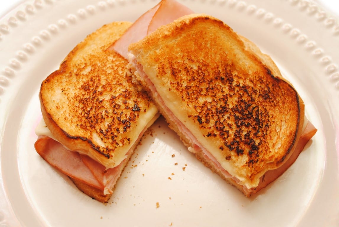 Grilled ham, cheese, and pineapple sandwiches